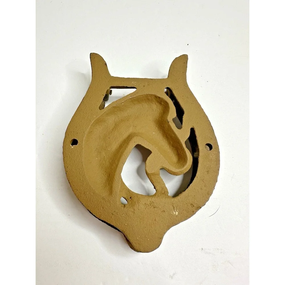 Door Knocker Cast Iron Horse And Horseshoe Good Luck 5.5